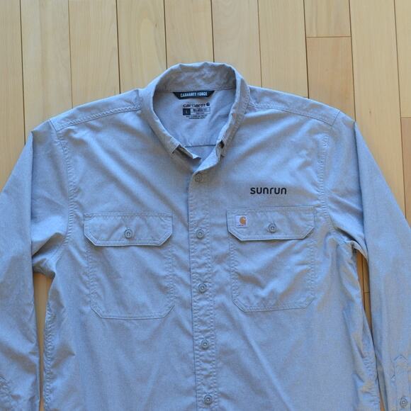 Carhartt Force Button Down Shirt Size Large Gray - Picture 2 of 4